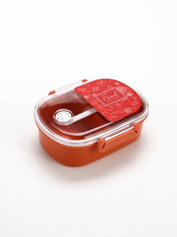 Ланч - бокс овальный с 3 секциями и ложкой &laquo;Bon appetit&raquo;, 19 х 14,5 х 6 см