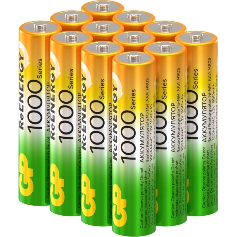 Аккумулятор GP GP100AAAHC-B12/100AAAHCRGY-B12 /312 ААА 1000(min950mAh)12шт