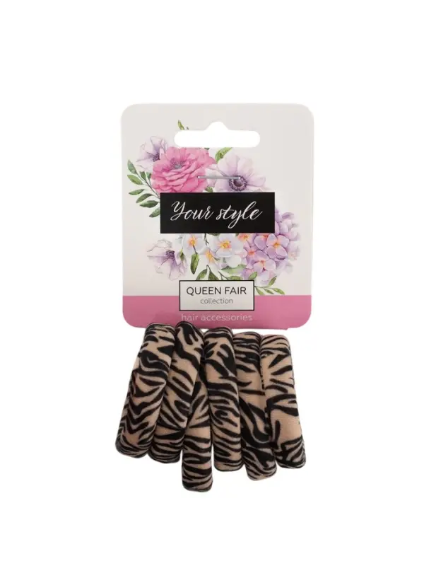 Резинки для волос &laquo;Спорт принт&raquo;, набор 6 шт., полосы, 3.5 см, тёмно-коричневые