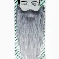 Карнавальная борода 40 см седая