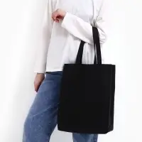 Шопер, 42&times;10&times;30 см, однотонный, без подклада, цвет чёрный