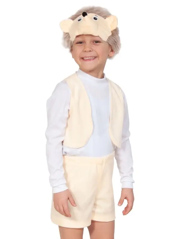 Карнавальный костюм «Ёжик», плюш-лайт, жилет, шорты, маска, рост 92-116 см