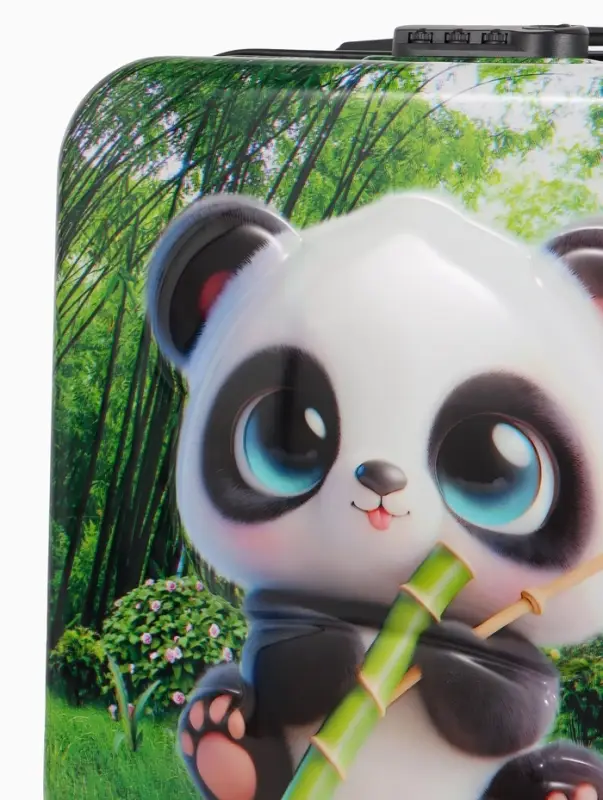 Чемодан дет Панда 18 Чемодан дет Панда 18", 35*22*27 см, отдна молнии, код.замок, 4 колеса,