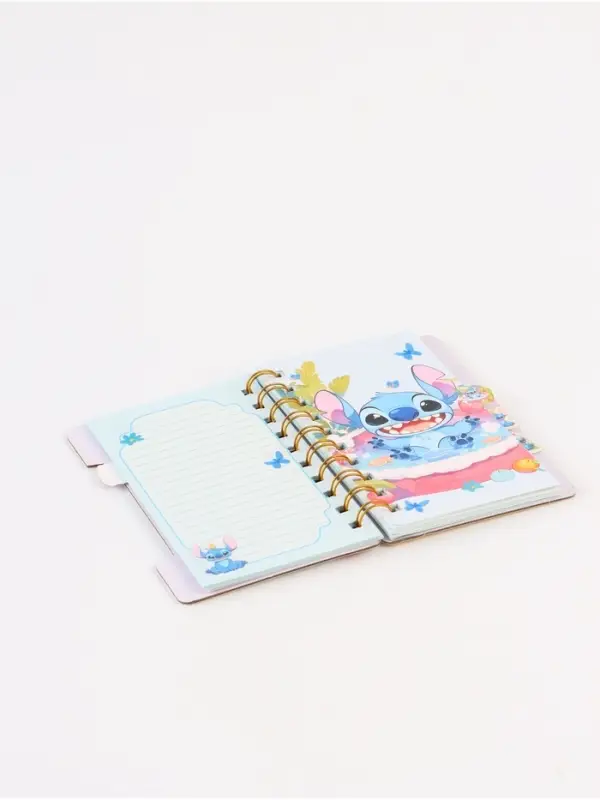 Блокнот с разделителями А6 “Стич и птичка”, 65л