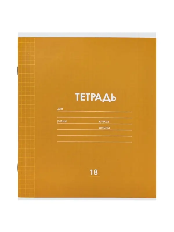 Тетрадь 18 листов в клетку &laquo;Однотонная классика&raquo;, 10 штук, офсет + обложки 10 штук в подарок