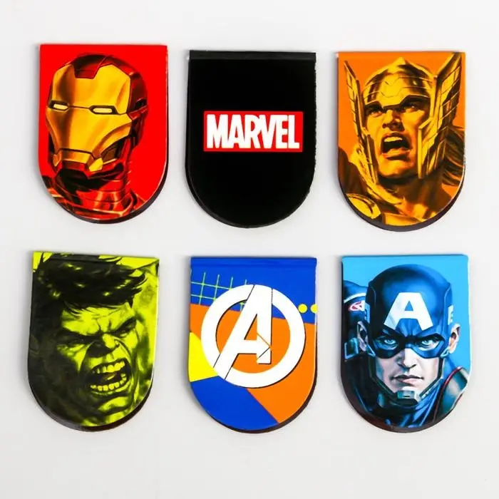 Магнитные закладки для книг, 6 шт. на открытке «Супергерои», Мстители Магнитные закладки для книг, 6 шт. на открытке «Супергерои», Мстители