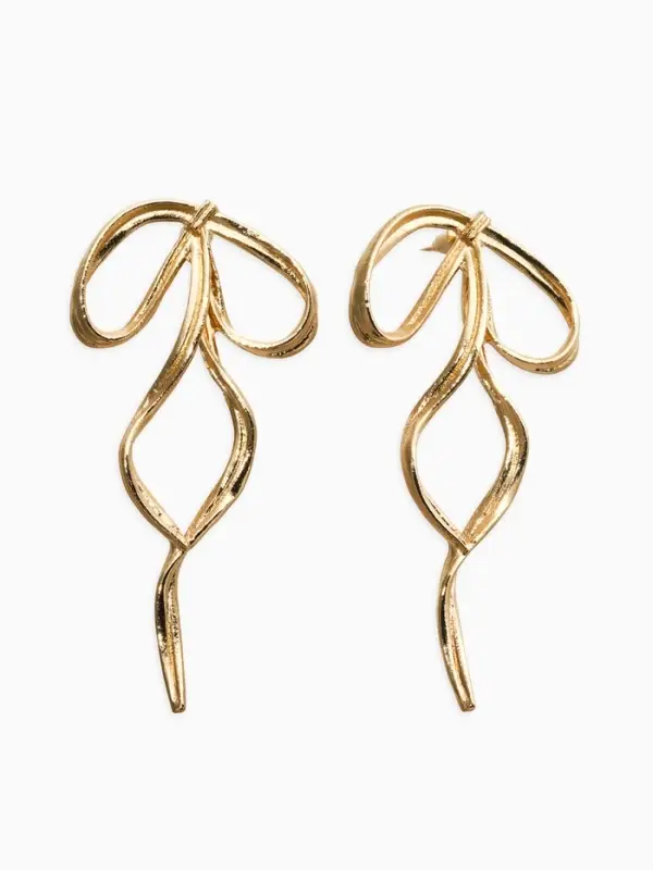 Серьги "Бантик", цвет золото