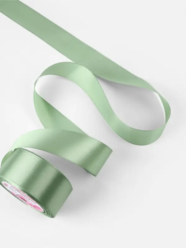 Лента атласная, 40 мм, 23&plusmn;1 м, нежно-зелёная №65