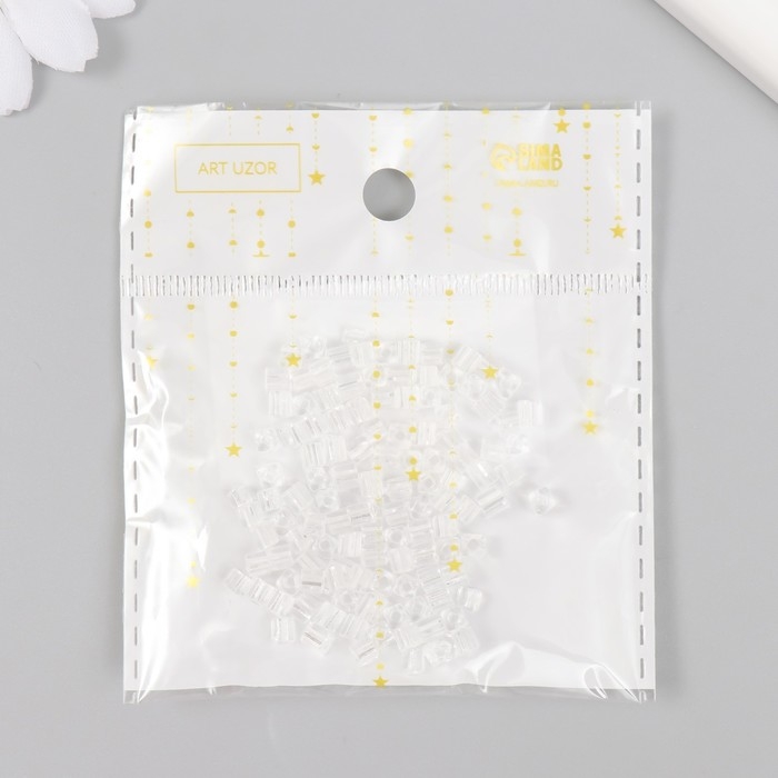 Бисер стекло 6/0  Бисер стекло 6/0 "Кубик. Прозрачный" 10 гр