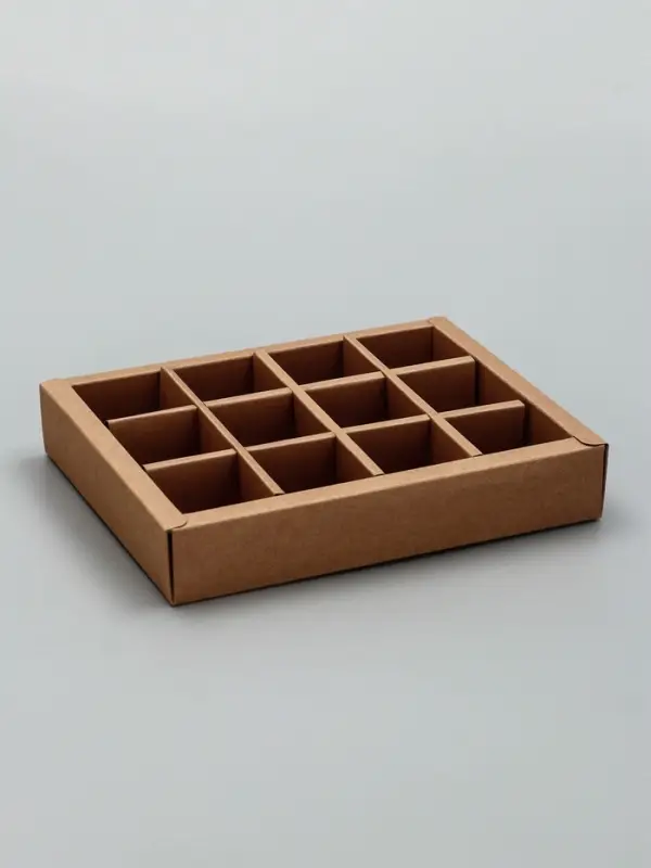 Коробка для 12 конфет, с прозрачной крышкой, 19&times;15&times;3.5 см