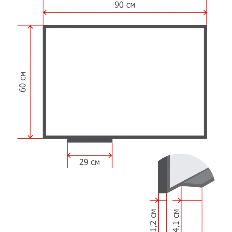 Доска магнитно-маркерная Attache Classic 60х90 лак, ПВХ профиль