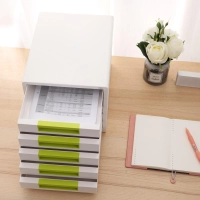 Бокс с выдвижными лотками Deli Rio EZ01053, 5 выдвиж лотков A4 бело-зеленый