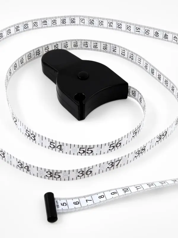 Рулетка для измерения объёмов тела портновская, 150 см (снаружи дюймы, внутри см), чёрная