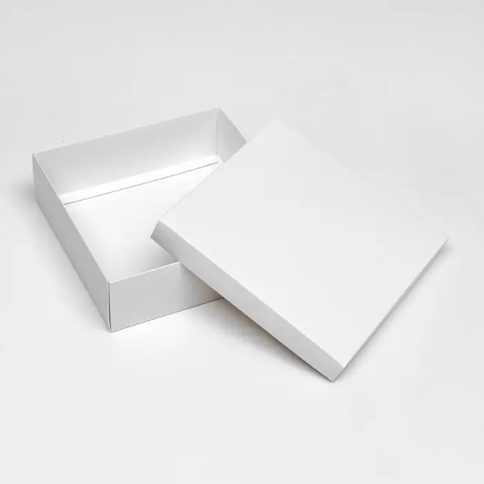 Коробка подарочная складная, упаковка, крышка - дно, белая, 20&times;20&times;6 см