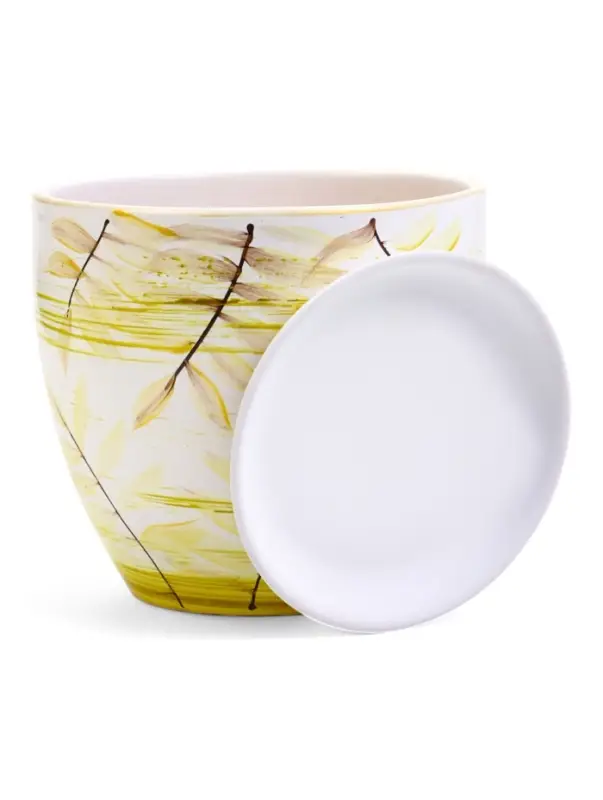 Горшок цветочный поддоном  2,5 л,  керамика, Тропики (М)