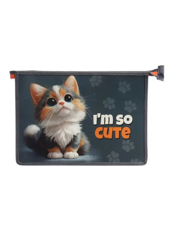 Папка для тетрадей А4 &laquo;Котенок&raquo;, молния сверху, ламинированный картон