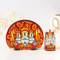 Набор пасхальный салфетница+подставка под зубочистки №3 ,10х12,8х5 см/ 3,7х5,7х7 см