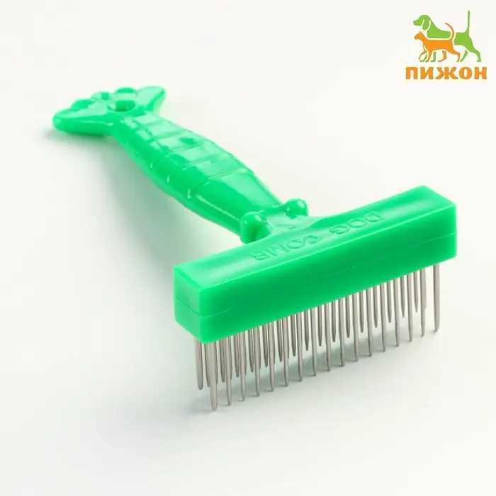Расчёска-грабли &laquo;Лапка&raquo;, 15&times;8.8 см, зелёная