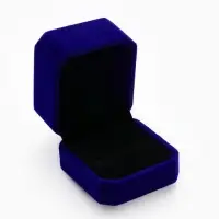 Футляр под кольцо, серьги &laquo;Геометрия&raquo;, бархатный, 5&times;5.5&times;4 см, синий