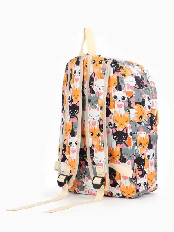 Рюкзак школьный &laquo;Котики&raquo;, с пеналом, 29&times;12&times;41 см, разноцветный