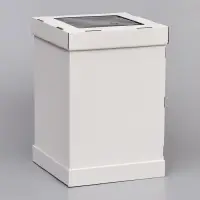 Коробка под торт, с ПВХ окном, белая, 30&times;30&times;45 см