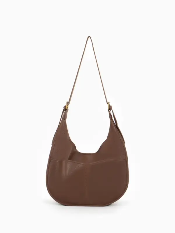 Сумка - мешок женская TEXTURA, на магните, с косметичкой, 34&times;12&times;27 см, коричневая