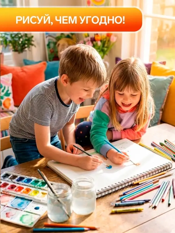 Альбом для рисования Calligrata А4, 16 листов, на скрепке, плотность листов 100 г/м&sup2;, обложка из мелованной бумаги