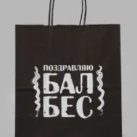 Подарочный пакет &laquo;Поздравляю балбес&raquo;, 24&times;14&times;28 см, крафт