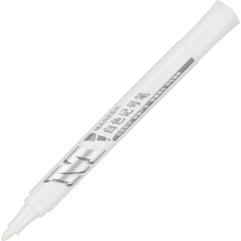 Маркер перманентный M&G, круглый наконечник, толщина линии 1 мм, белый