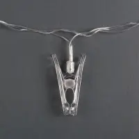 Гирлянда &laquo;Нить&raquo; 4.5 м с насадками &laquo;Прищепки&raquo;, IP20, прозрачная нить, 20 LED, свечение белое 220 В