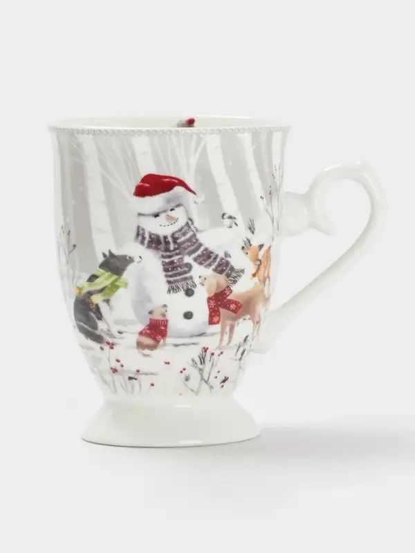 Кружка новогодняя «Снежные забавы», 300 мл, керамика, подарочная упаковка, белая