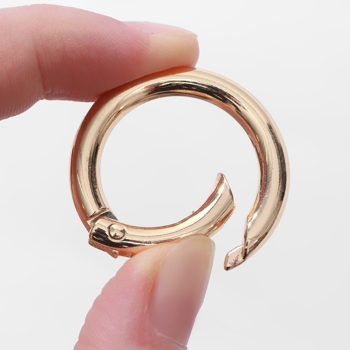 Кольцо-карабин, d = 25/35 мм, толщина - 5 мм, 5 шт, цвет золотой Кольцо-карабин, d = 25/35 мм, толщина - 5 мм, 5 шт, цвет золотой