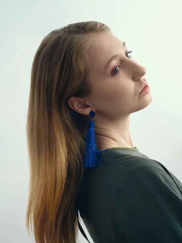 Серьги &laquo;Кисти&raquo;, гармония, синие, L, кистей, 10.5 см