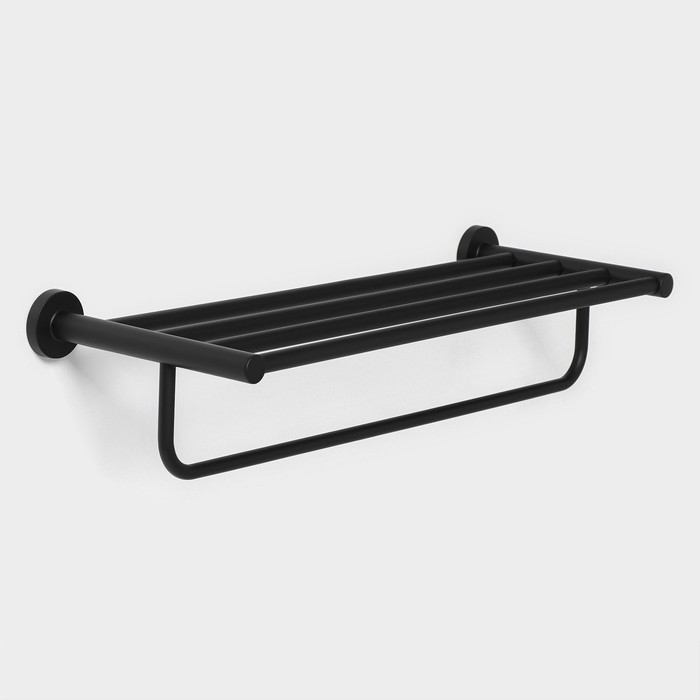 Полка для ванной Stölz Loft basic, с держателем для полотенец, цвет чёрный Полка для ванной Stölz Loft basic, с держателем для полотенец, цвет чёрный