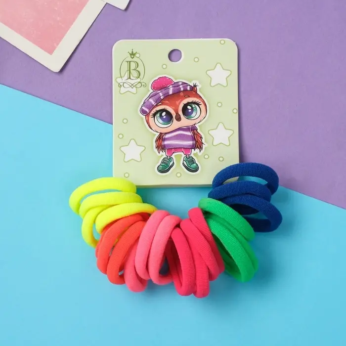 Резинка для волос  Резинка для волос "Венди" (набор 20 шт) шапочка с помпоном, 3 см