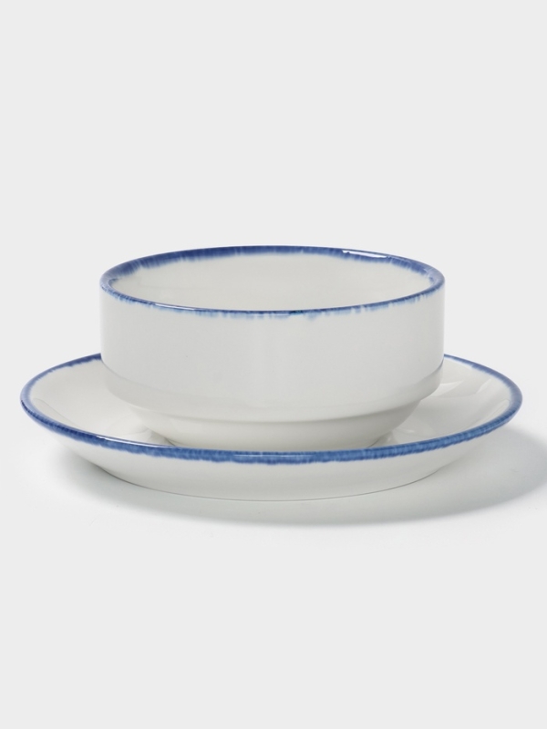 Бульонница с блюдцем  Бульонница с блюдцем "Blue Lagoon" Magistro 11см, 10,8х6,2, цвет белый, синий