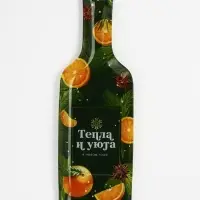 Блюдо сервировочное новогоднее &laquo;Тепла и уюта&raquo;, 12&times;35 см, стекло