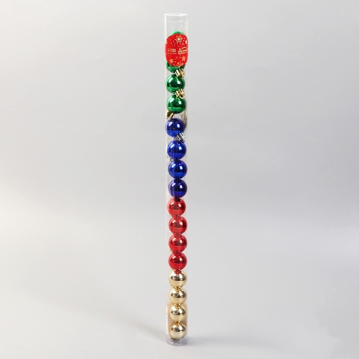 Набор шаров пластик d-3 см, 16 шт Набор шаров пластик d-3 см, 16 шт "Глянец" радужный микс