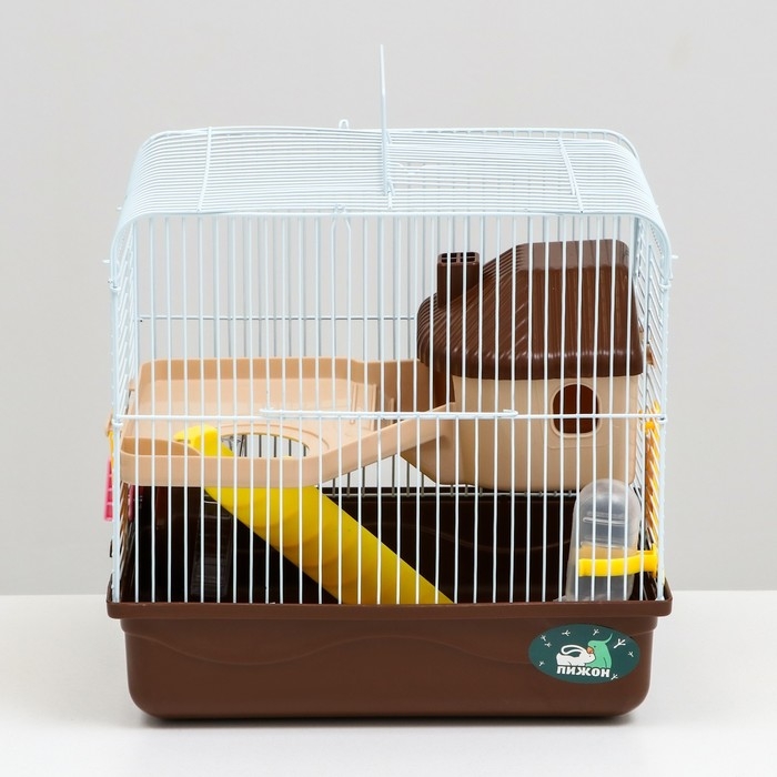 Клетка для грызунов Клетка для грызунов "Пижон", двухэтажная с наполнением 31 х 24 х 29 см, коричневая