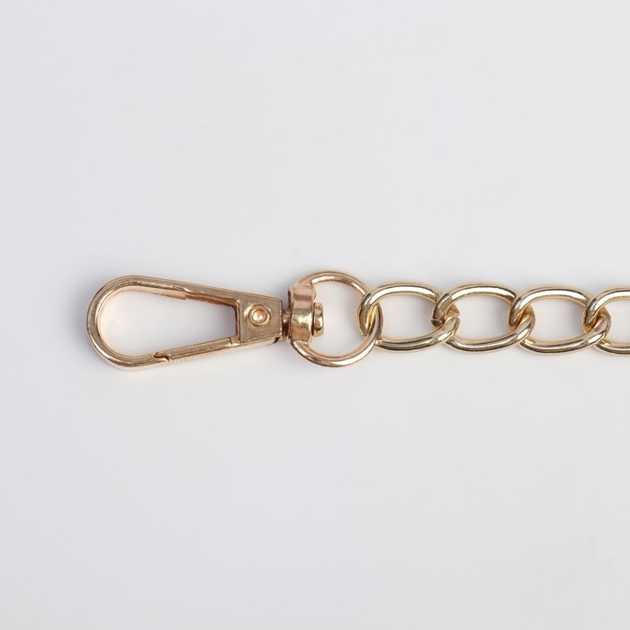 Цепочка для сумки, с карабинами, железная, 9 × 14 мм, 120 см, цвет золотой Цепочка для сумки, с карабинами, железная, 9 × 14 мм, 120 см, цвет золотой