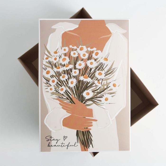 Коробка подарочная складная, упаковка, «Ромашки», 30 х 20 х 9 см Коробка подарочная складная, упаковка, «Ромашки», 30 х 20 х 9 см