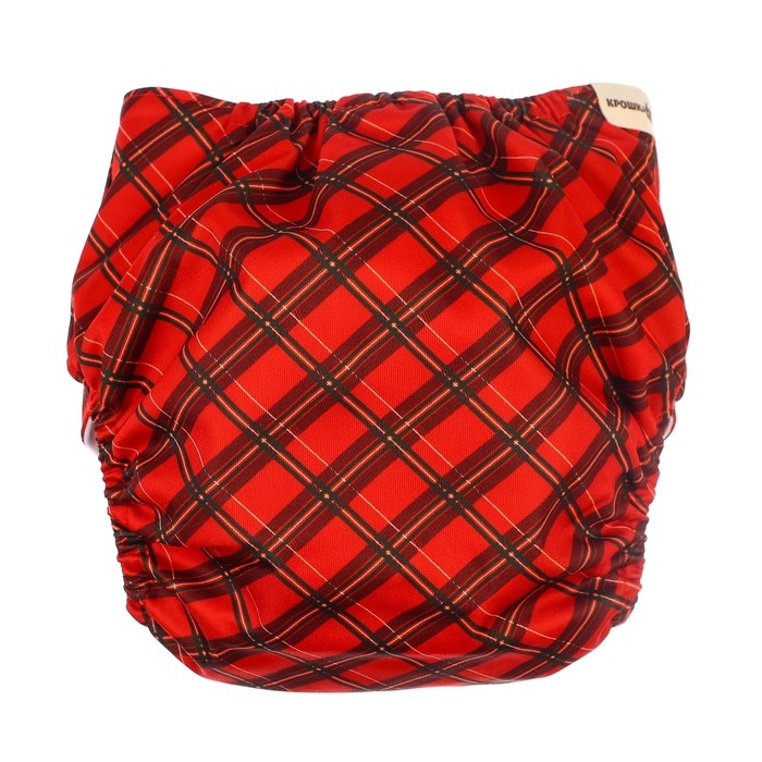 Многоразовый подгузник «Новогодняя клетка», 0-36 мес., цвет красный, подарочная упаковка, Крошка Я Многоразовый подгузник «Новогодняя клетка», 0-36 мес., цвет красный, подарочная упаковка, Крошка Я