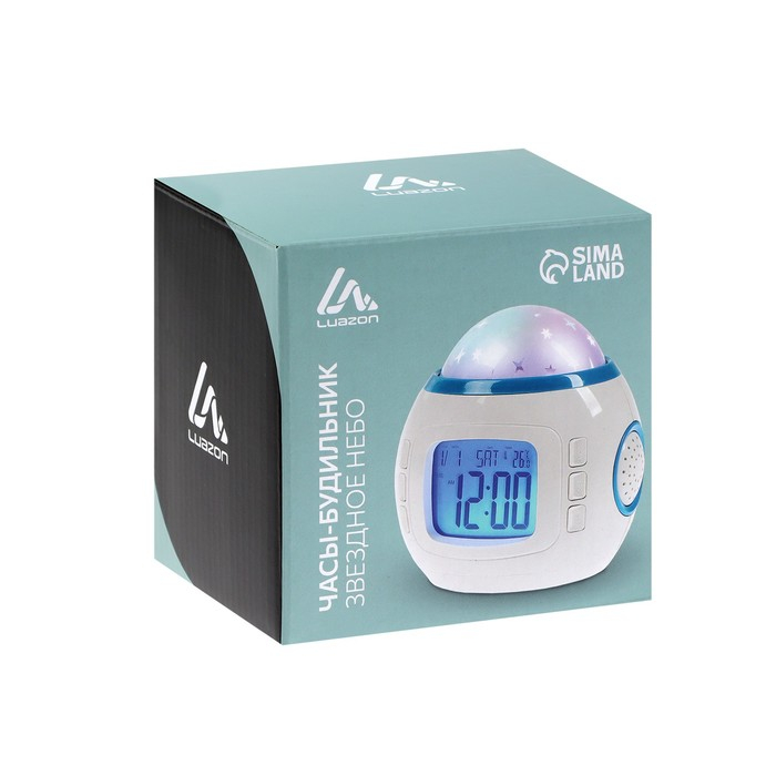 Будильник Luazon LB-10  Будильник Luazon LB-10 "Звездное небо", часы, 8 мелодий, белый