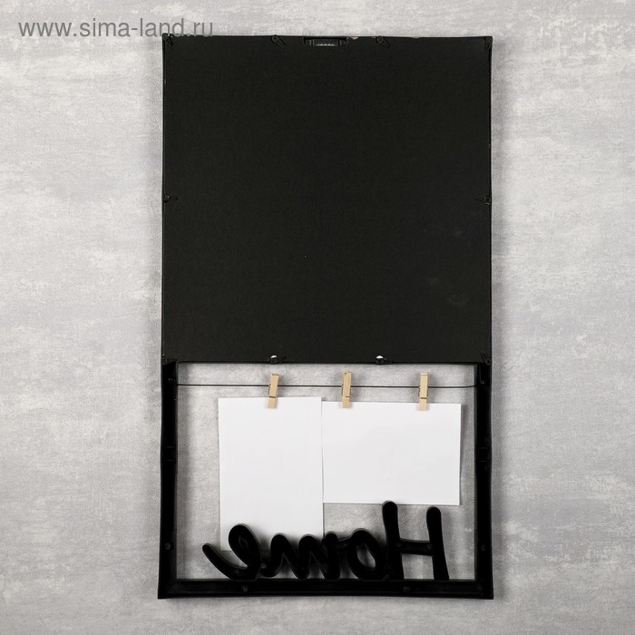 Фоторамка пластик на 7 фото 10х15 см "Дом" чёрная 55,5х33 см