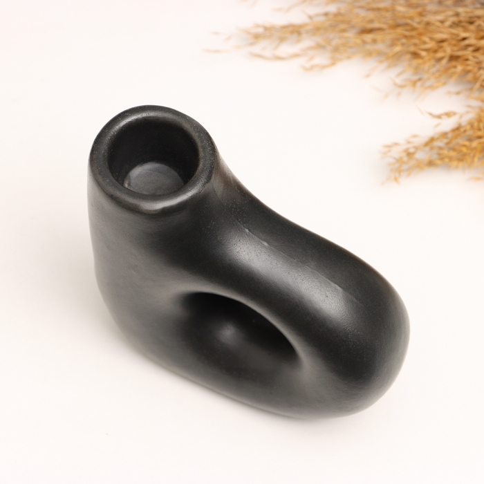 Подсвечник "Брэй" черный глянец, 10х4х10см