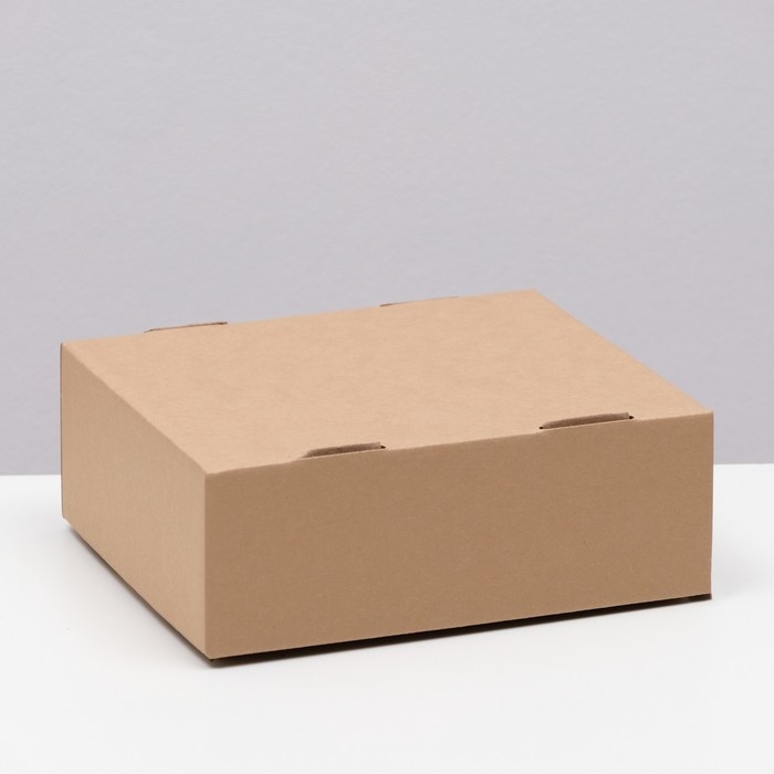 Коробка сборная, крышка-дно, Коробка сборная, крышка-дно, "бурая" 21 х 18 х 8 см