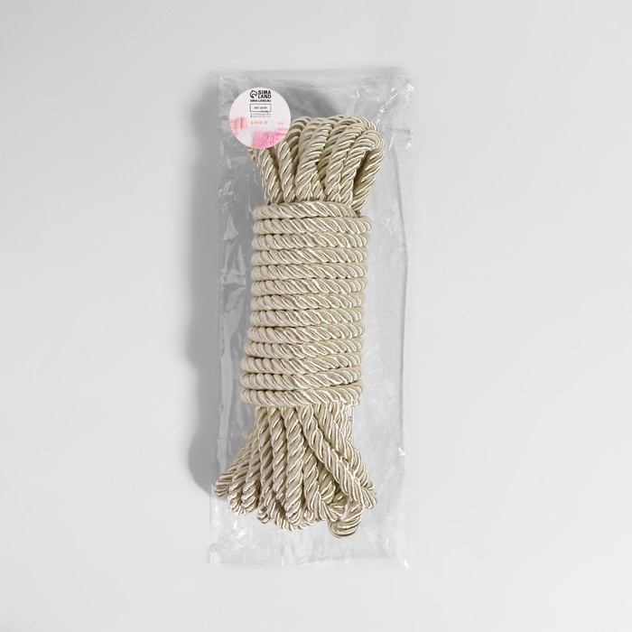 Шнур витой, d = 8 мм, 9 ±1 м, цвет перламутровый