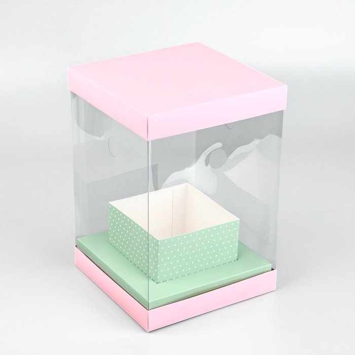 Коробка для цветов с вазой и PVC окнами складная «Нежность», 16 х 23 х 16 см Коробка для цветов с вазой и PVC окнами складная «Нежность», 16 х 23 х 16 см