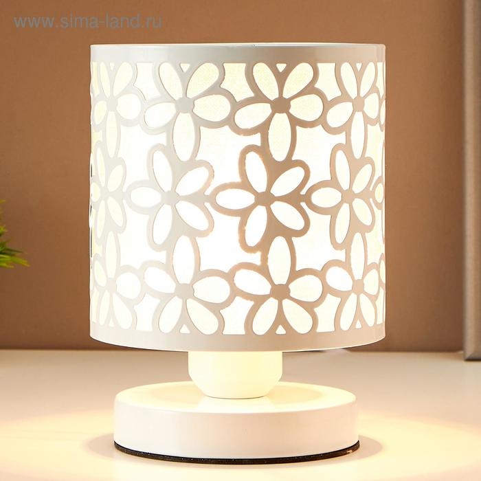 Лампа настольная "Цветы" 1xE27 40Вт белый 14,5х14,5х19,5 см RISALUX