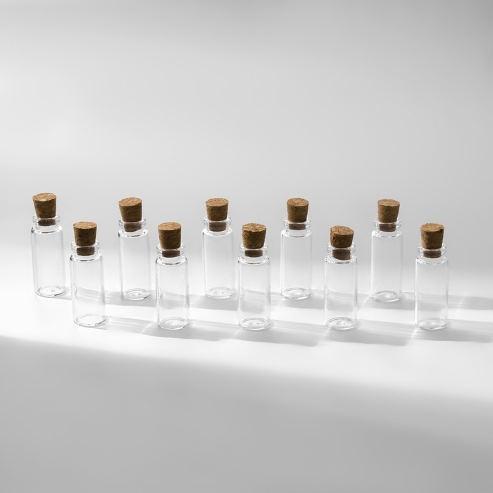 Баночки для хранения бисера, d = 1,2 × 3 см, 10 шт